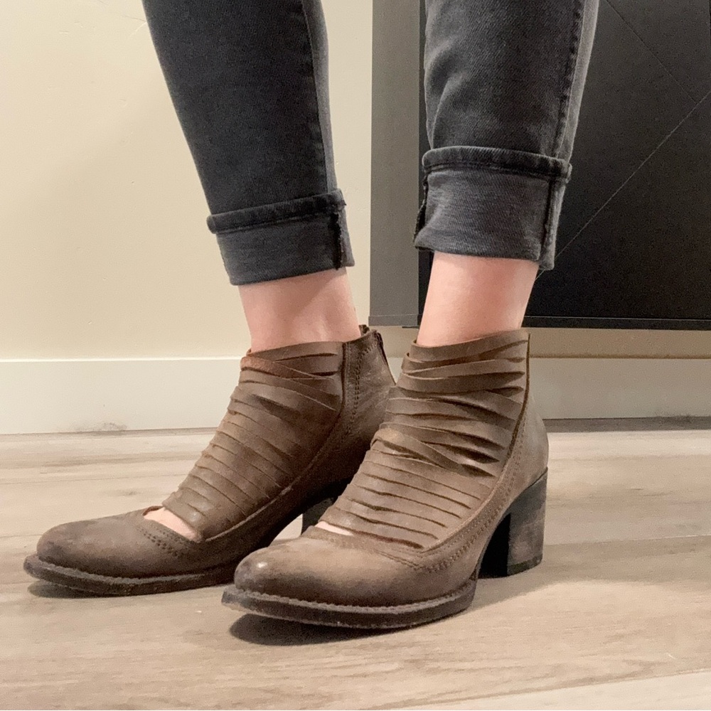 Freebird by Steven Brown Heeled Boots Cut Out Texture